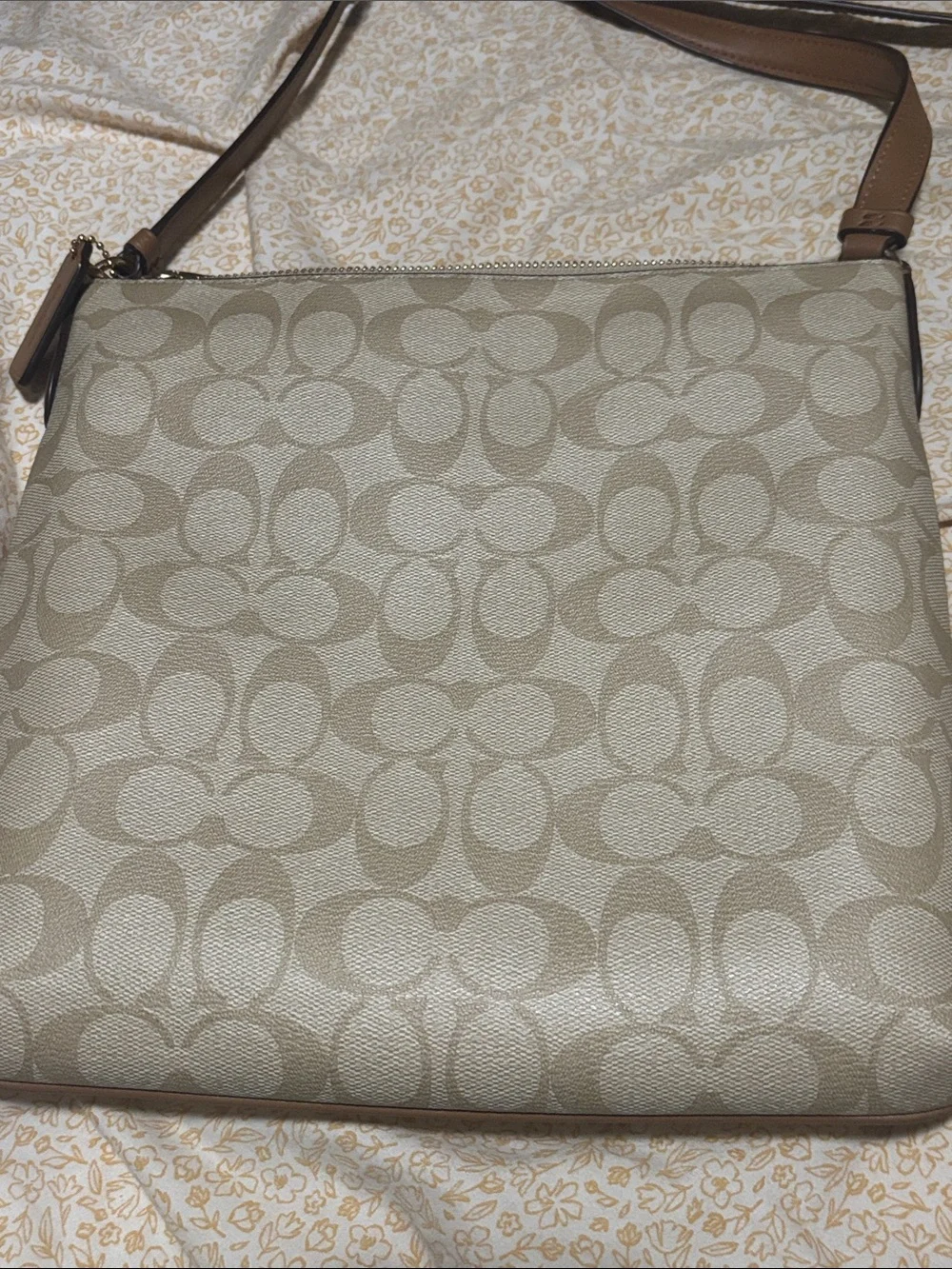 Coach Signature Canvas Crossbody in Neutral Beige and Tan